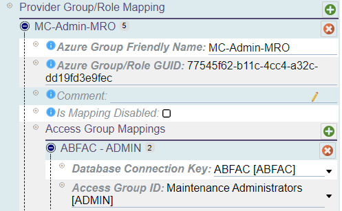 Provider Group or Role Mapping Menu for Azure AD